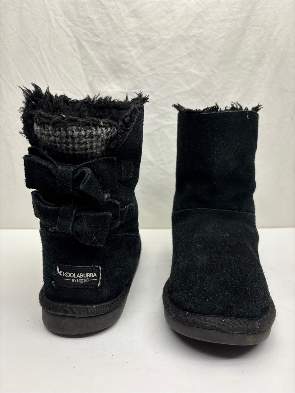 Koolaburra by Ugg Black Suede Bow Ankle Boots, SZ 7